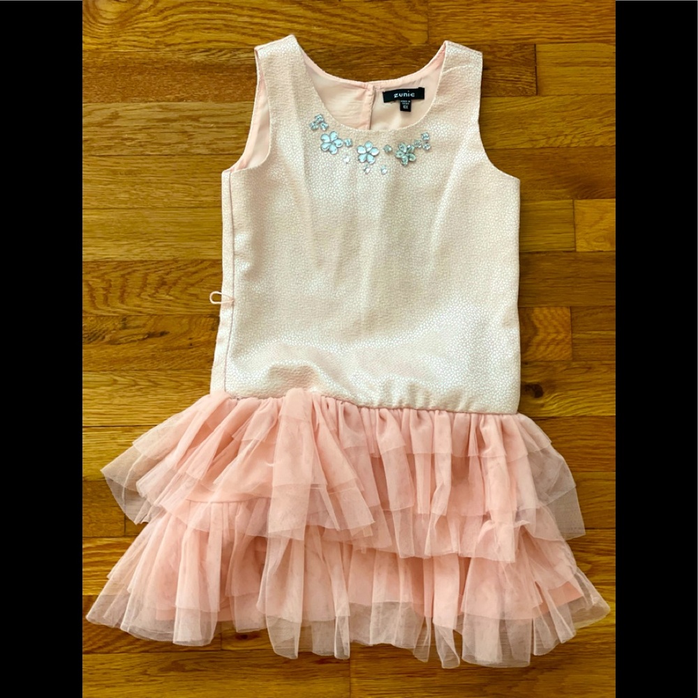 Zunie Girls Sleeveless Dress with Rhinestone Embellishments